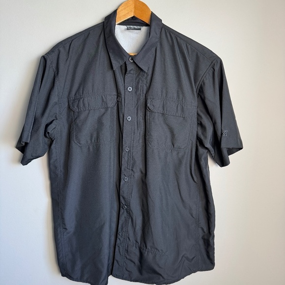 Avia Men's Outdoor Performance Camp Shirt Black Large Lightweight Hiking Camping - Picture 1 of 14